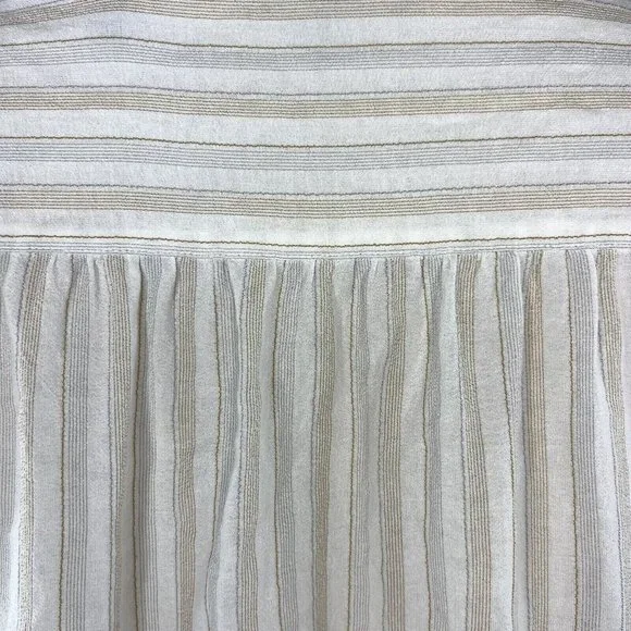 Theory Easy Shirt Size Small Corded Texture Ivory Multi Striped Cuffs Career Top - Picture 12 of 13